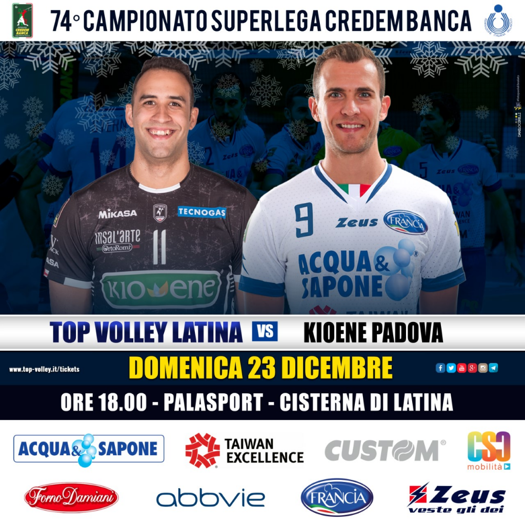 Top Volley Latina, cresce l’attesa per le due partite natalizie contro Padova e Perugia