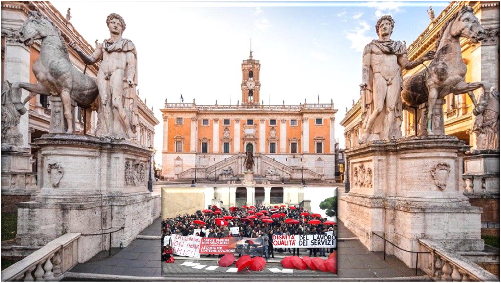 Il Comitato Aec Roma, in Piazza del Campidoglio affianco ai lavoratori della scuola per difendere i loro diritti e quelle di molte Famiglie