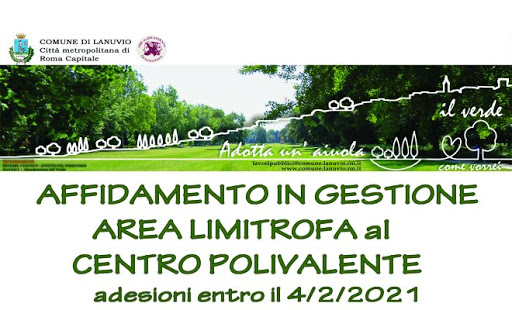 Lanuvio, il Comune mette a bando la gestione dell’area limitrofa al Centro Polivalente
