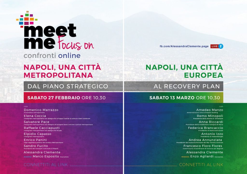 “Meet Me Focus On” confronti online con Alessandra Clemente: “Dal Piano strategico al Recovery Plan”