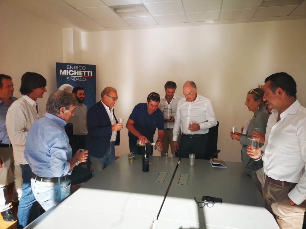 Vino Frascati, il Presidente Felice Gasperini ricevuto dai candidati sindaci di Roma e Frascati Enrico Michetti e Emanuela Bruni