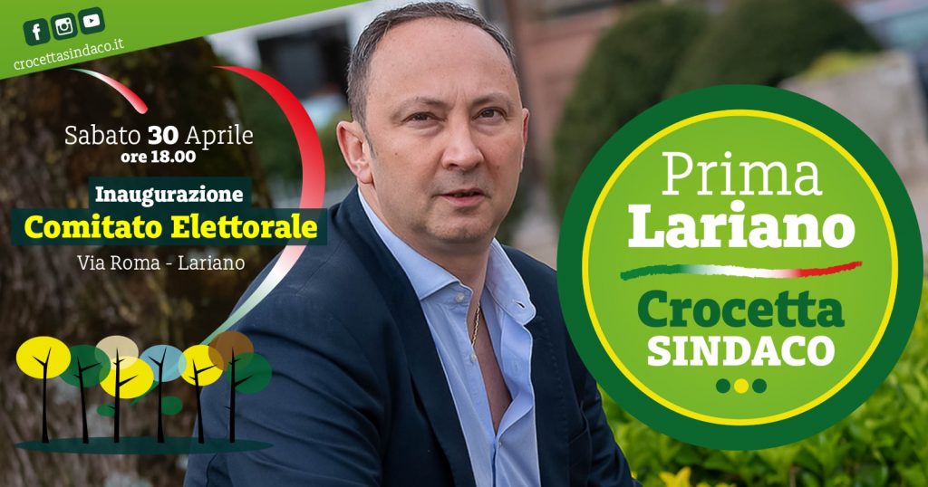 ELEZIONI AMMINISTRATIVE, LARIANO: DOMANI INAUGURAZIONE COMITATO CROCETTA SINDACO