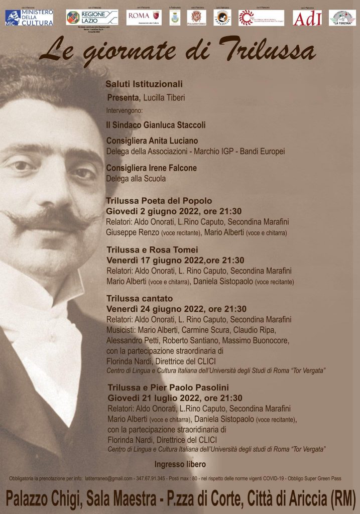 ARICCIA, GRAN FINALE PER LE GIORNATE DI TRILUSSA A PALAZZO CHIGI: IL CONFRONTO COMPLESSO CON LA ROMA DI VERSI, PROSA E SCENE PASOLINIANE