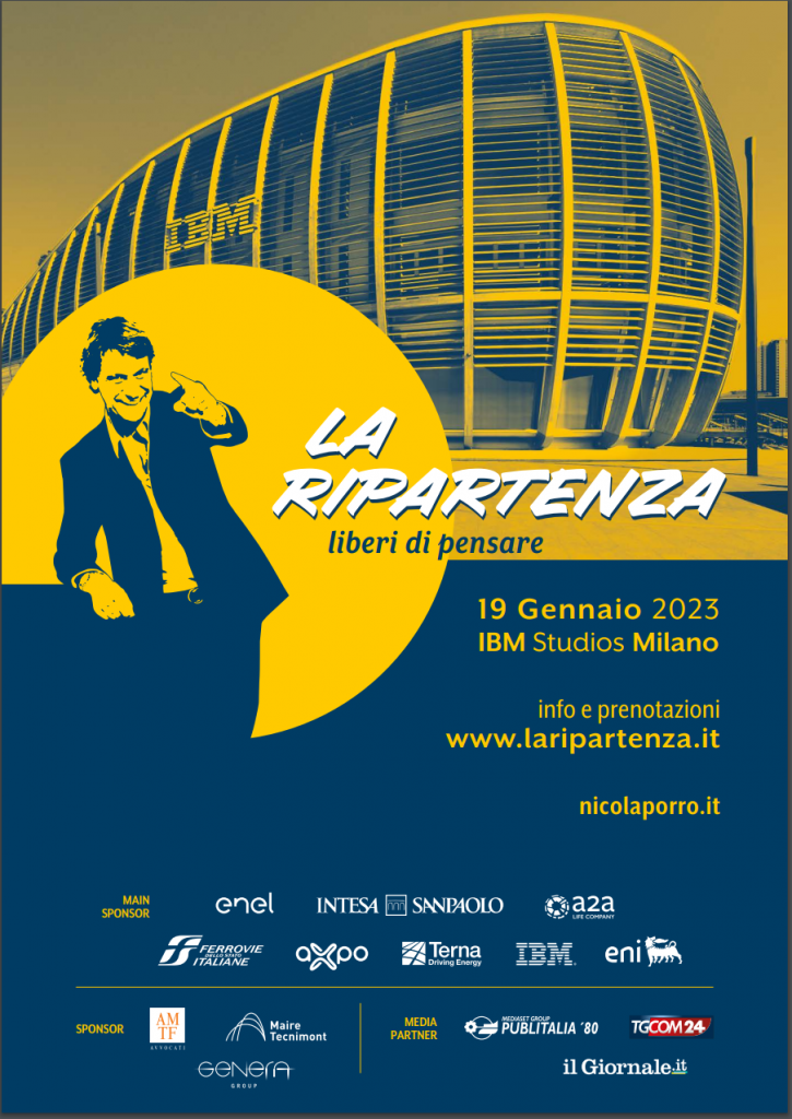 Arriva la quarta edizione dell’evento ideato da Nicola Porro “La Ripartenza, liberi di pensare”