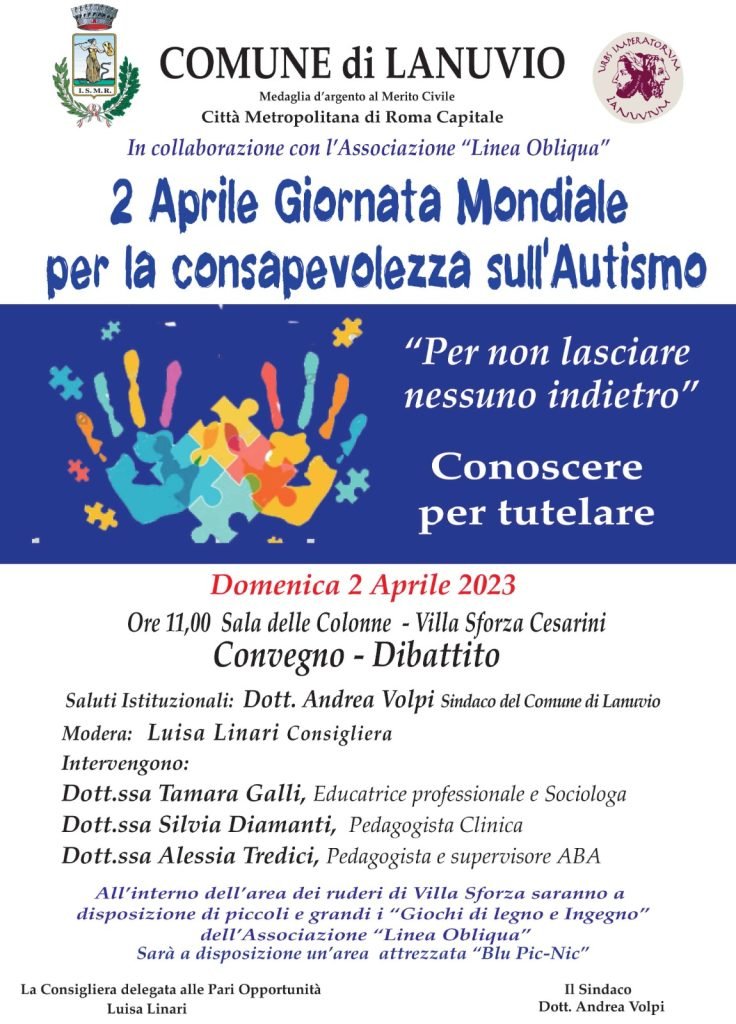 Autismo: A Lanuvio il convegno “Per non lasciare nessuno indietro”
