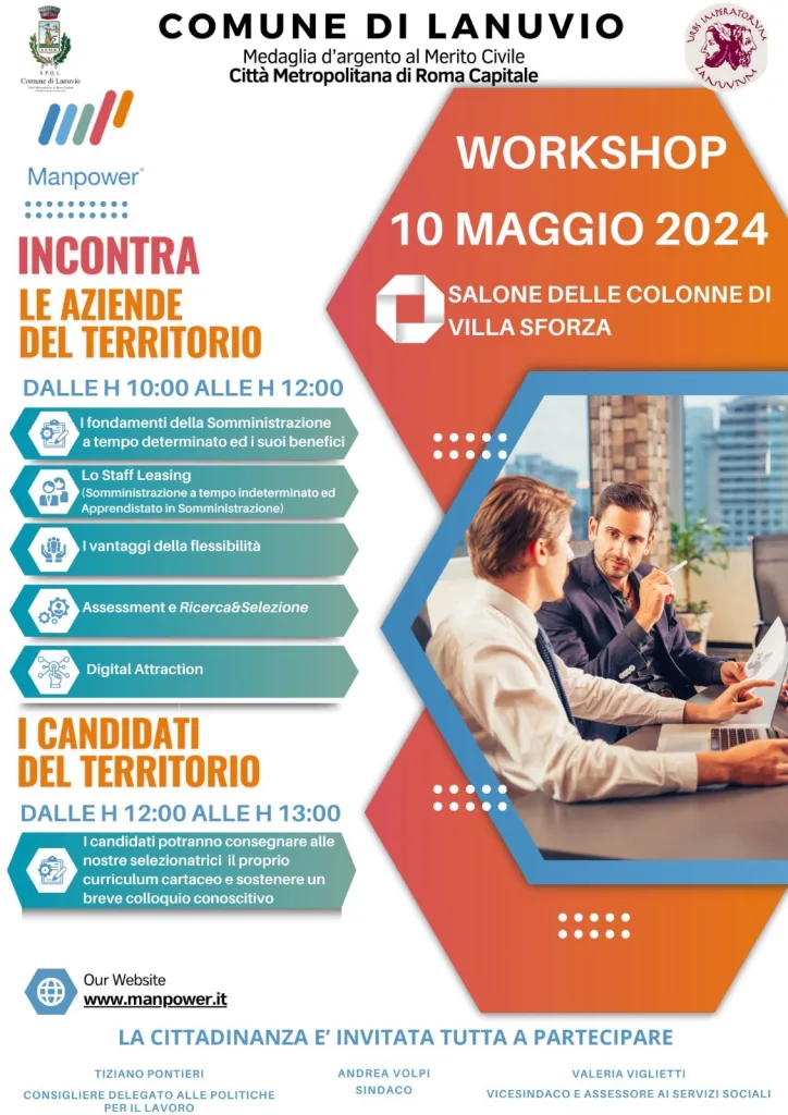 A Lanuvio Manpower incontra le aziende e i cittadini in cerca di un impiego