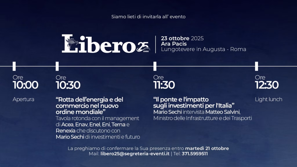 Libero Quotidiano presenta “Le rotte dell’energia e del commercio nel nuovo ordine mondiale”