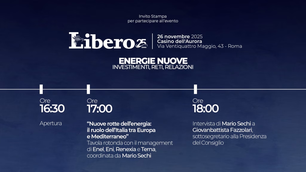 Libero Quotidiano presenta “Energie nuove. Investimenti, reti, relazioni”