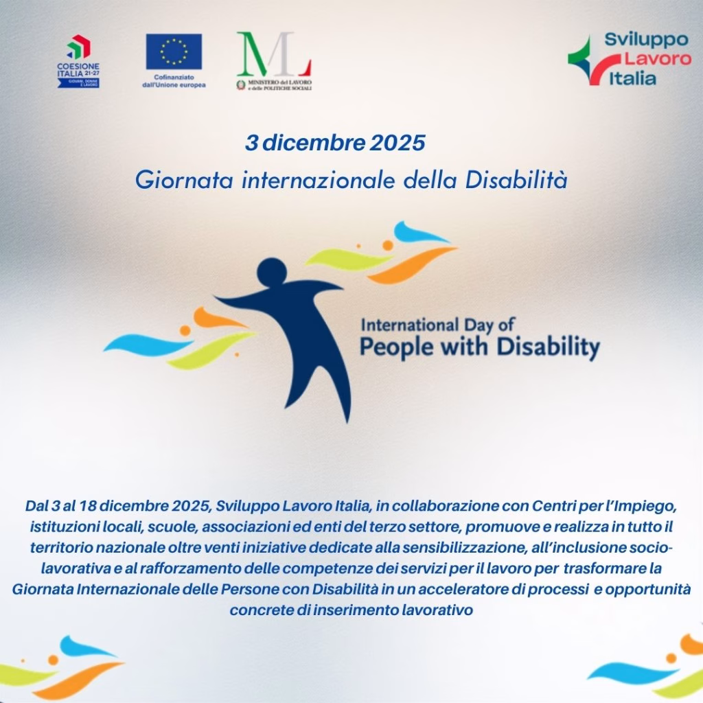 Inclusione e lavoro: le iniziative di Sviluppo Lavoro Italia per la Giornata delle Persone con Disabilità