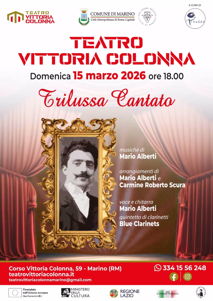 Al Teatro V. Colonna “Trilussa cantato” di Mario Alberti Un concerto-evento straordinario Insieme al M° Alberti sul palco i Blue Clarinets