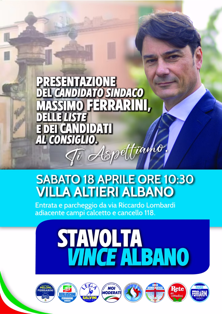 Albano – Ferrarini presenta il programma e la coalizione di centrodestra e dei civici riformisti