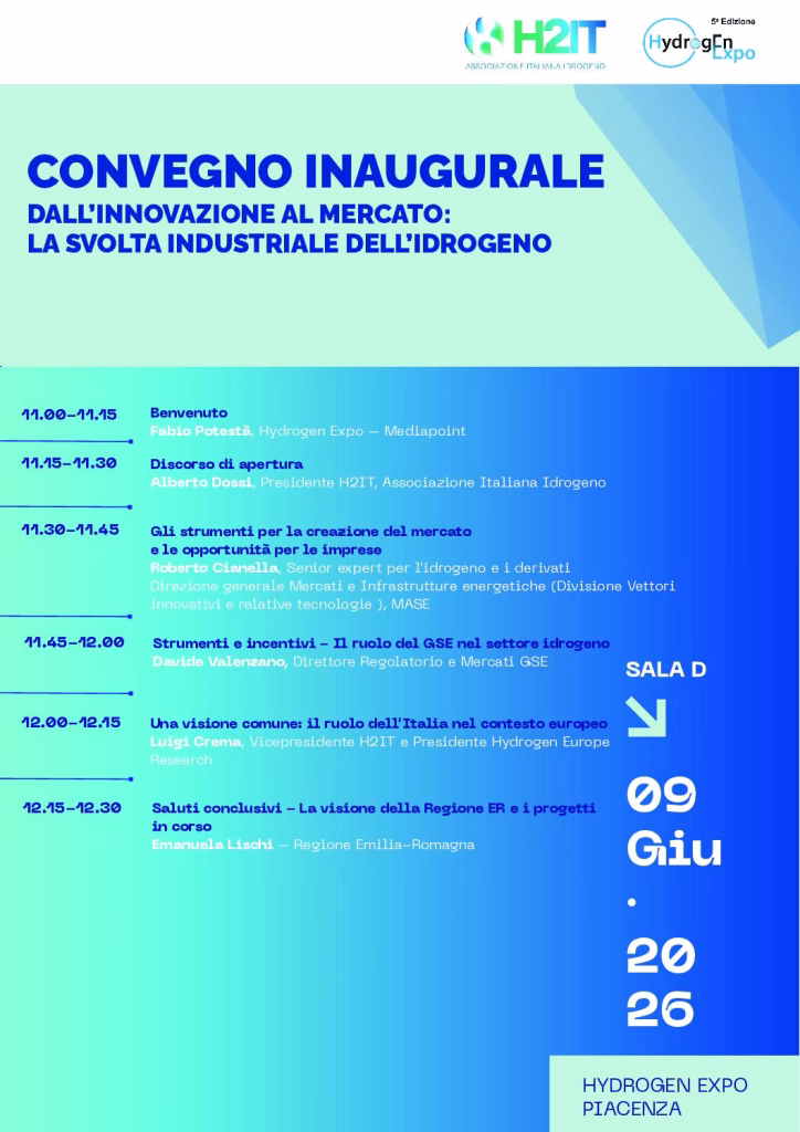 H2IT all’Hydrogen Expo 2026: focus su innovazione, mercato e strategie per la filiera idrogeno