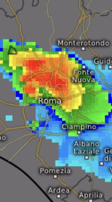 Radar meteo tornado a Roma