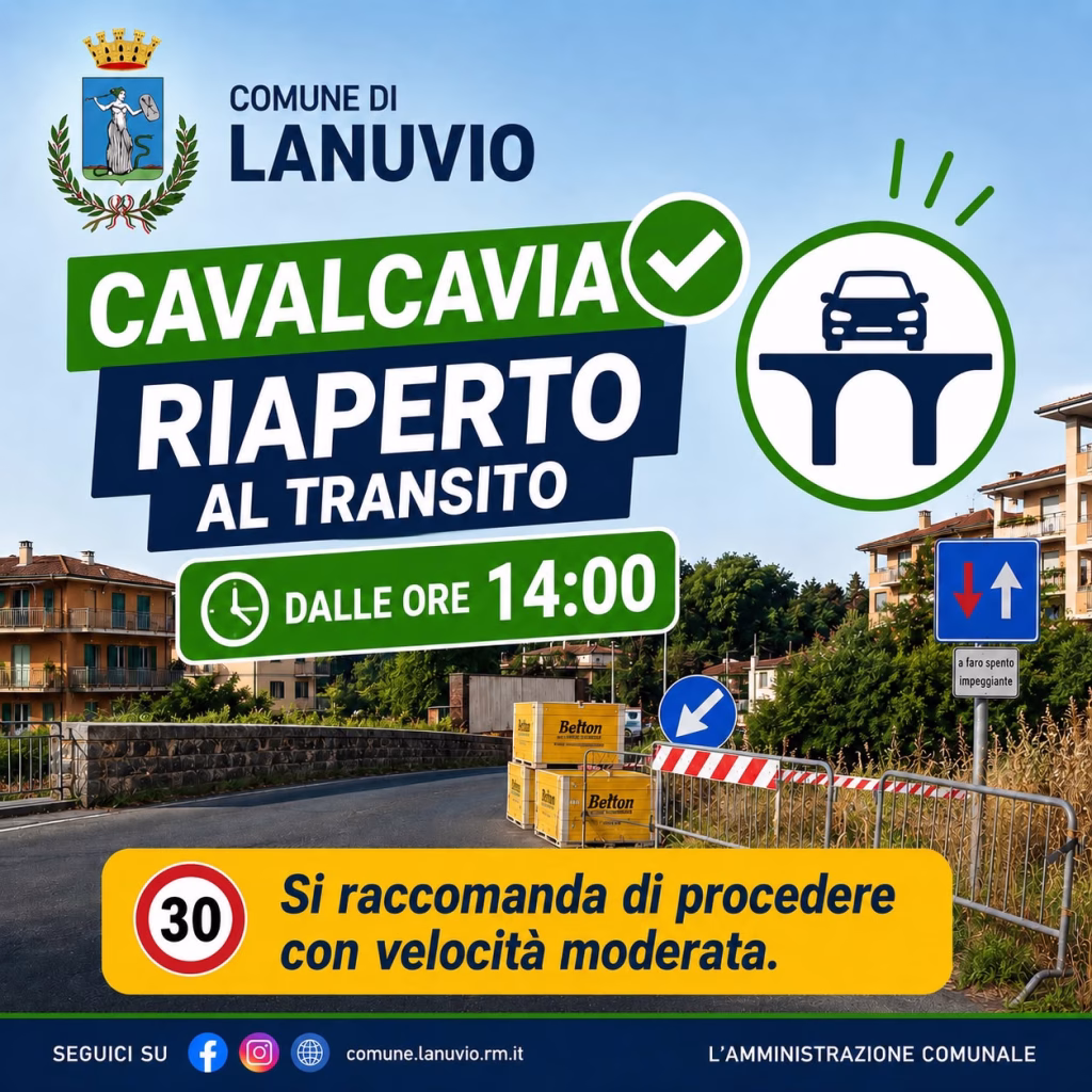 Viabilità: riapre al transito il ponte della stazione ferroviaria di Lanuvio