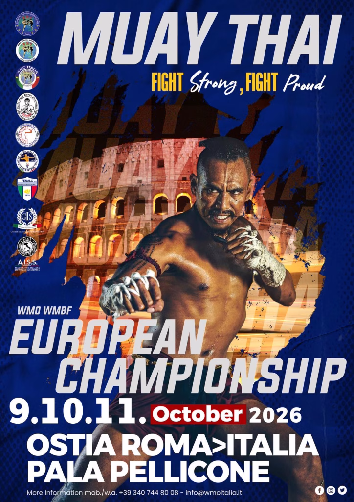 DAL 9 ALL’11 OTTOBRE, AL PALAPELLICONE DI OSTIA, I CAMPIONATI EUROPEI WMO DI MUAY THAI.