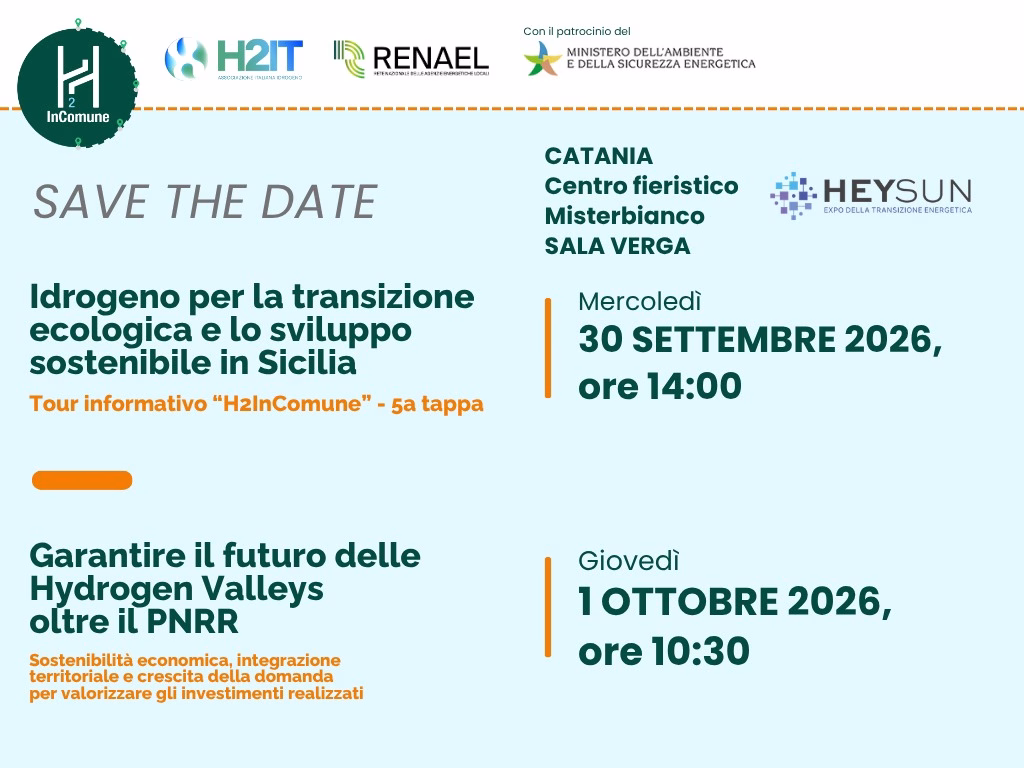 H2IT partecipa a Catania alla fiera HEYSUN – Expo della Transizione Energetica, il 30 settembre e il 1° ottobre