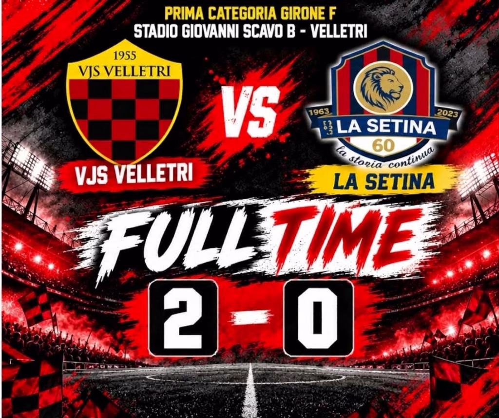 La VJS Velletri batte La Setina 2-0: seconda vittoria di fila allo “Scavo”